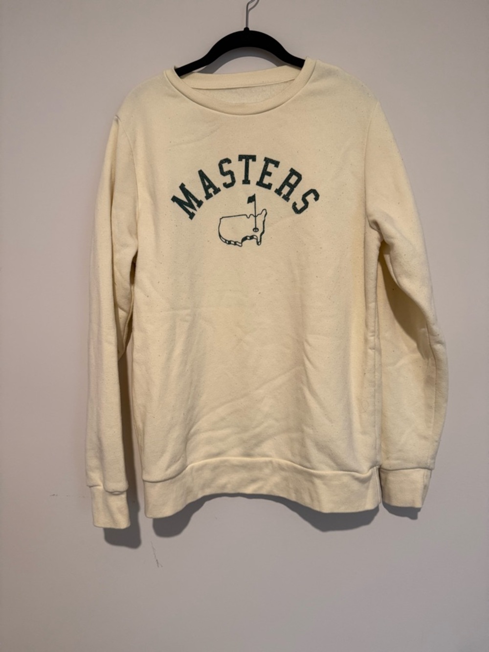 Masters Pale Yellow Crewneck Sweatshirt with Green Logo